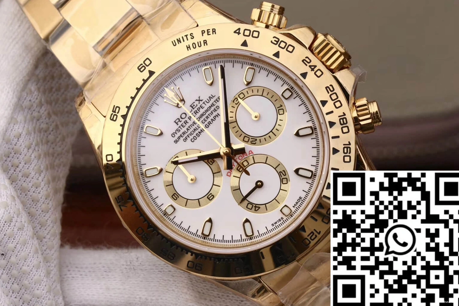 Factory White JH M116508-0001 Daytona Dial Cosmograph Yellow Rolex Gold 0521